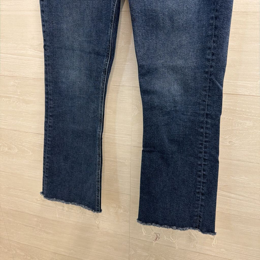 Loft Dark Wash High Waist Flare Crop Jeans 27