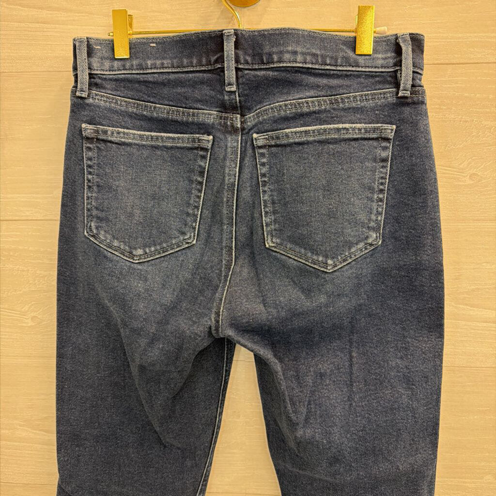 Loft Dark Wash High Waist Flare Crop Jeans 27