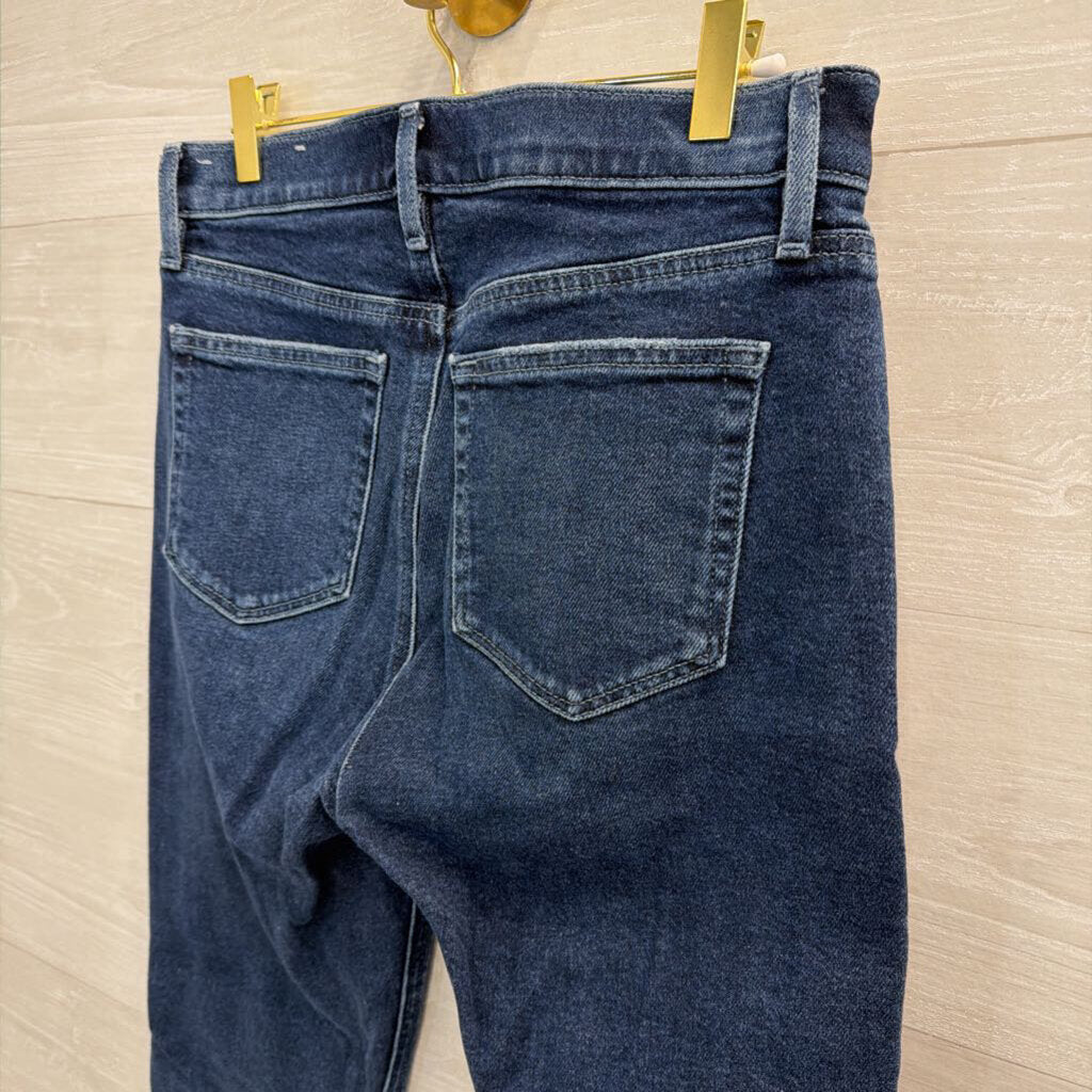 Loft Dark Wash High Waist Flare Crop Jeans 27