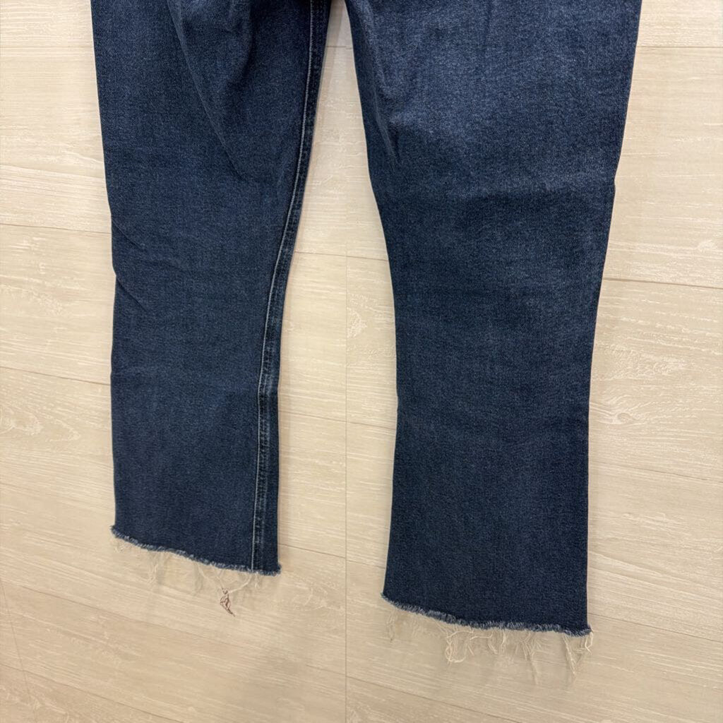 Loft Dark Wash High Waist Flare Crop Jeans 27