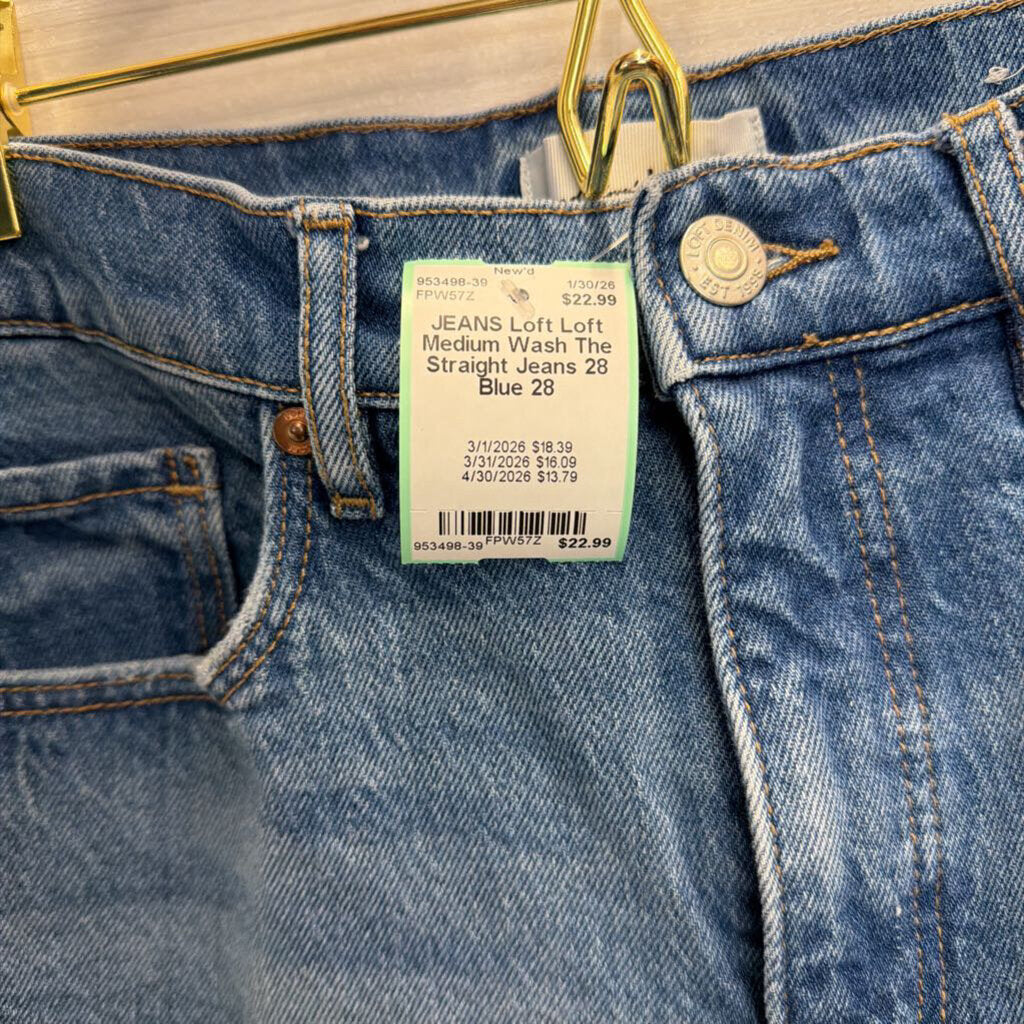 Loft Medium Wash The Straight Jeans 28