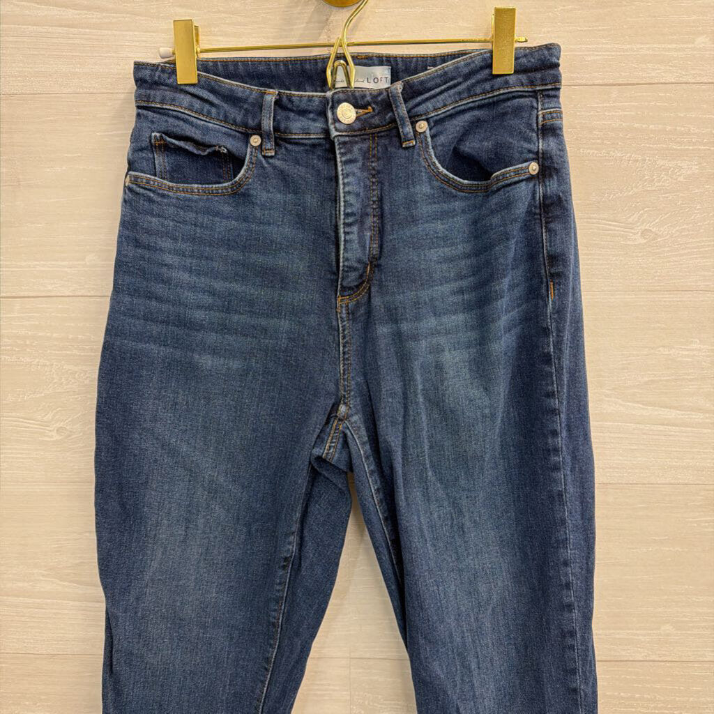 Loft Dark Wash The Curvy Kick Crop Jeans 27