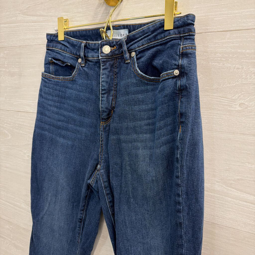 Loft Dark Wash The Curvy Kick Crop Jeans 27