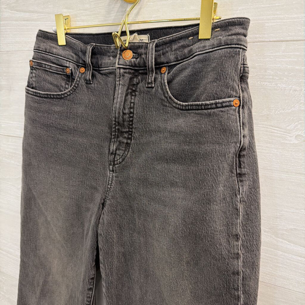 Madewell Black Denim The Perfect Vintage Wide Leg Crop Jeans 27