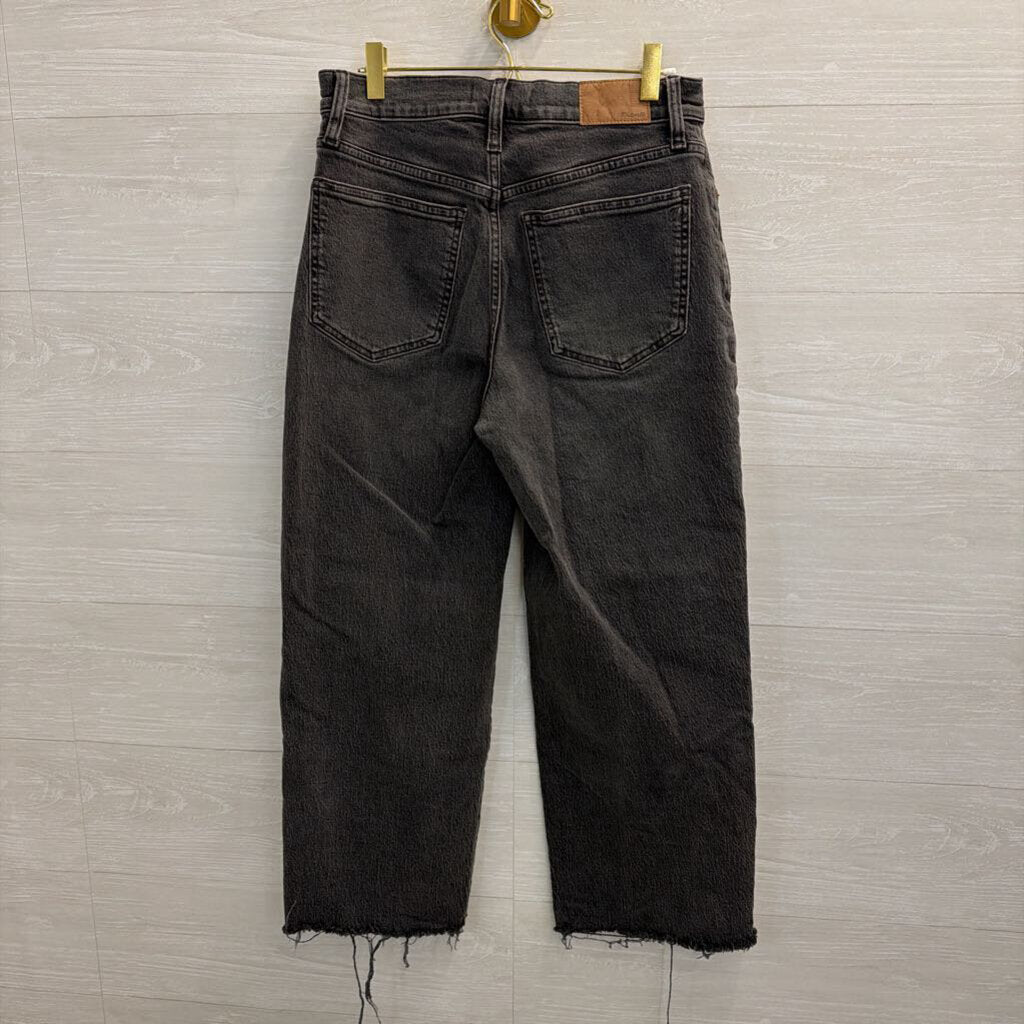 Madewell Black Denim The Perfect Vintage Wide Leg Crop Jeans 27