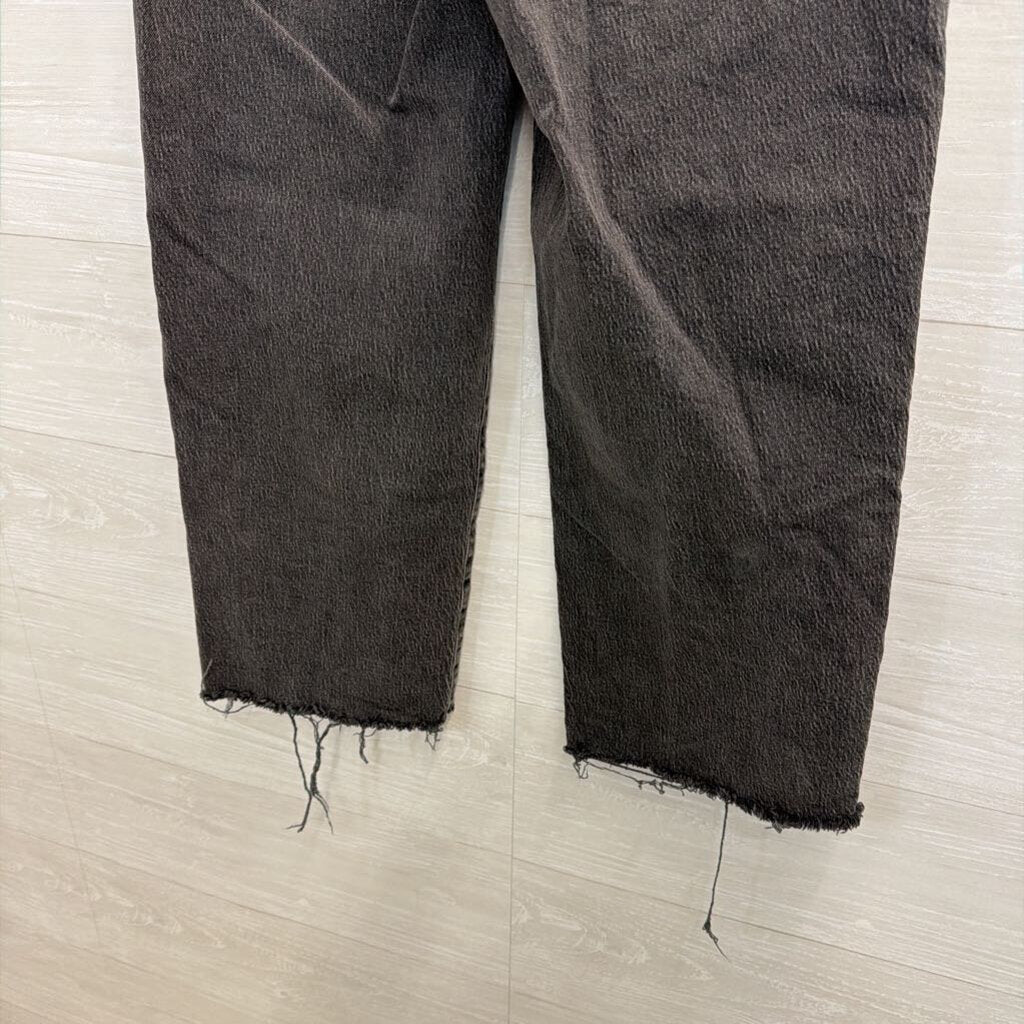 Madewell Black Denim The Perfect Vintage Wide Leg Crop Jeans 27