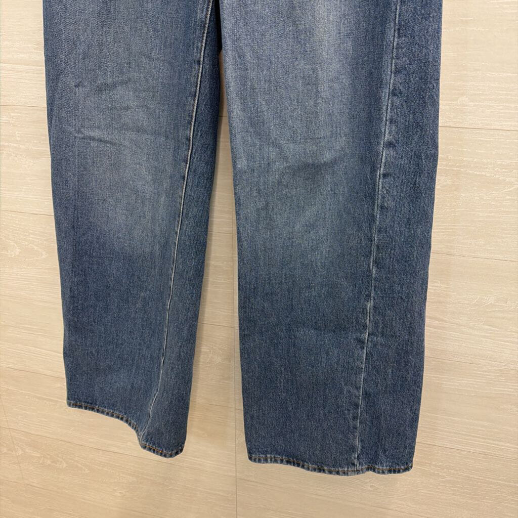 Levi Medium Wash Ribcage Wide Leg Jeans 29