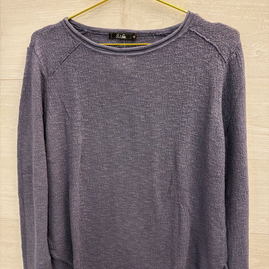 G and C Blue Knit Long Sleeve Top Small