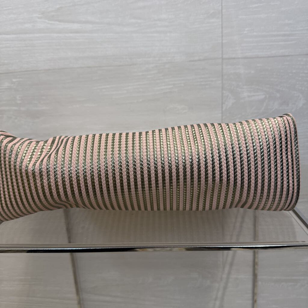 Vince Camuto Pink/ Gold Striped Cosmetic Bag