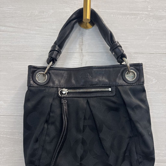 Coach Black Parker Op Art Signature Jacquard Fabric Purse