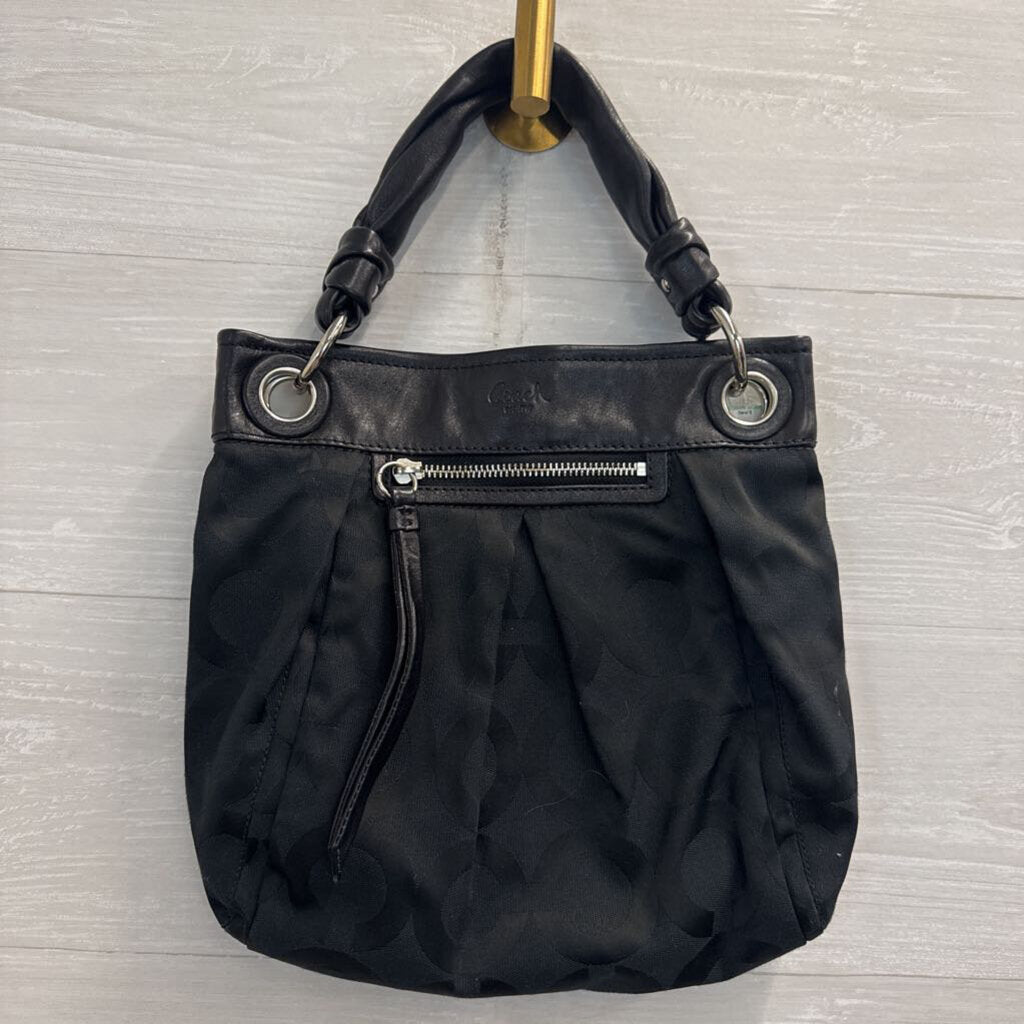 Coach Black Parker Op Art Signature Jacquard Fabric Purse