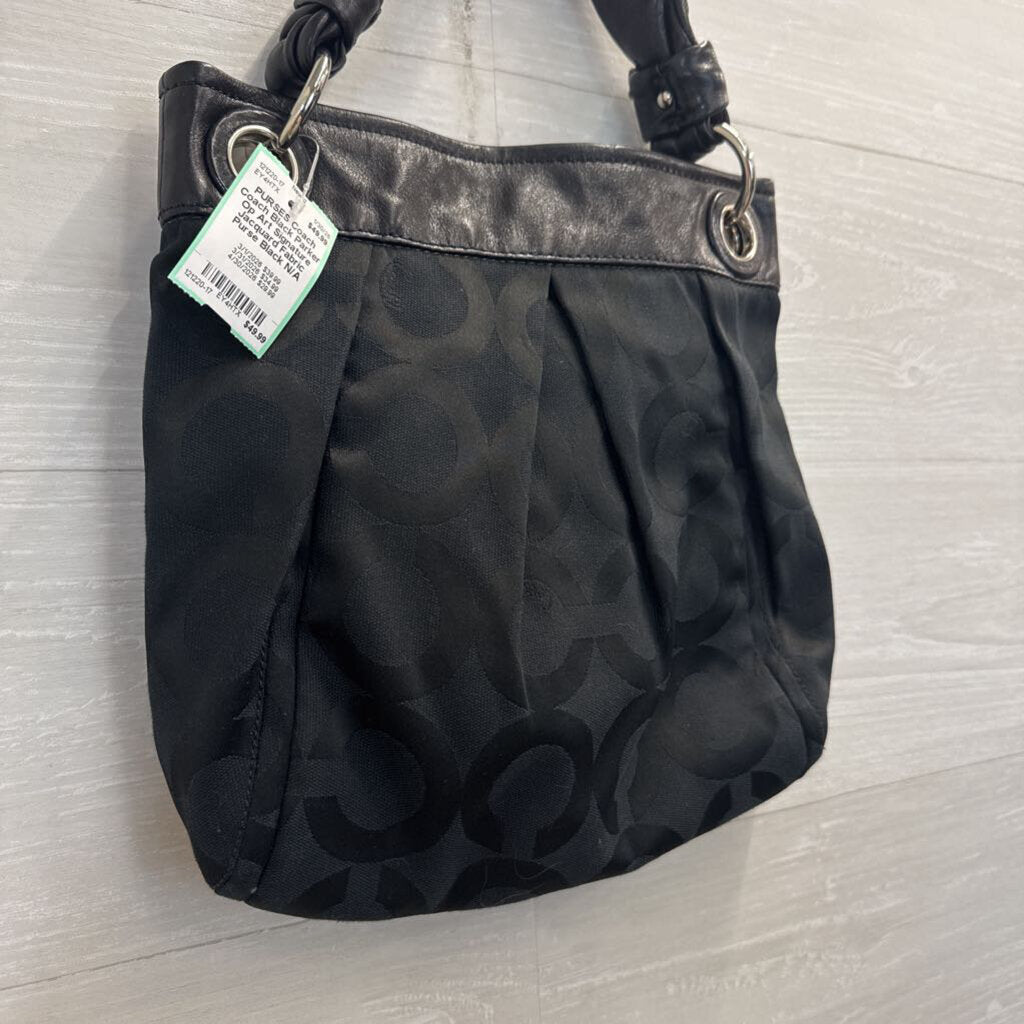 Coach Black Parker Op Art Signature Jacquard Fabric Purse