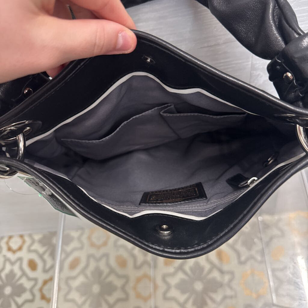 Coach Black Parker Op Art Signature Jacquard Fabric Purse