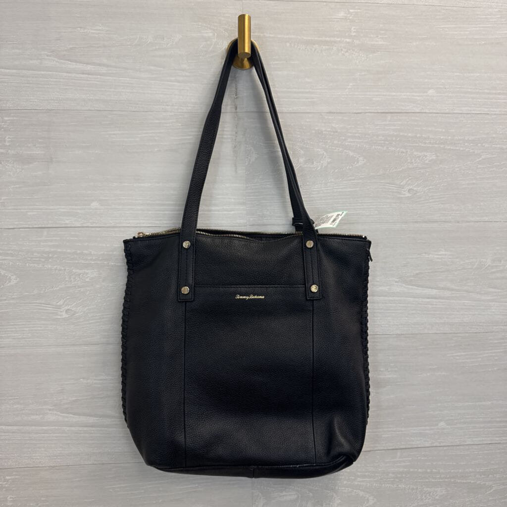 Tommy Bahama Black Leather Lido Key Shoulder Purse