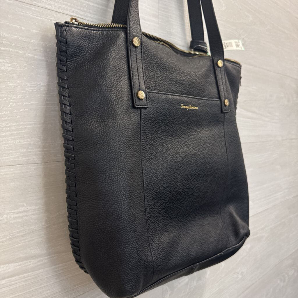 Tommy Bahama Black Leather Lido Key Shoulder Purse