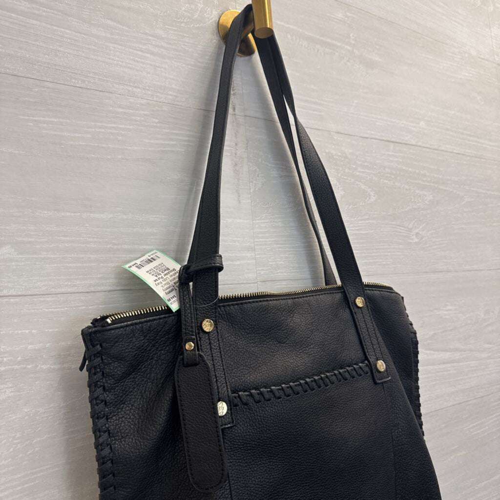 Tommy Bahama Black Leather Lido Key Shoulder Purse