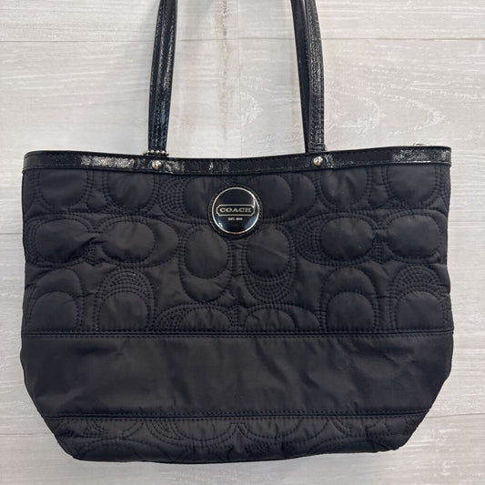 Coach Black Quilted Nylon Tote Purse