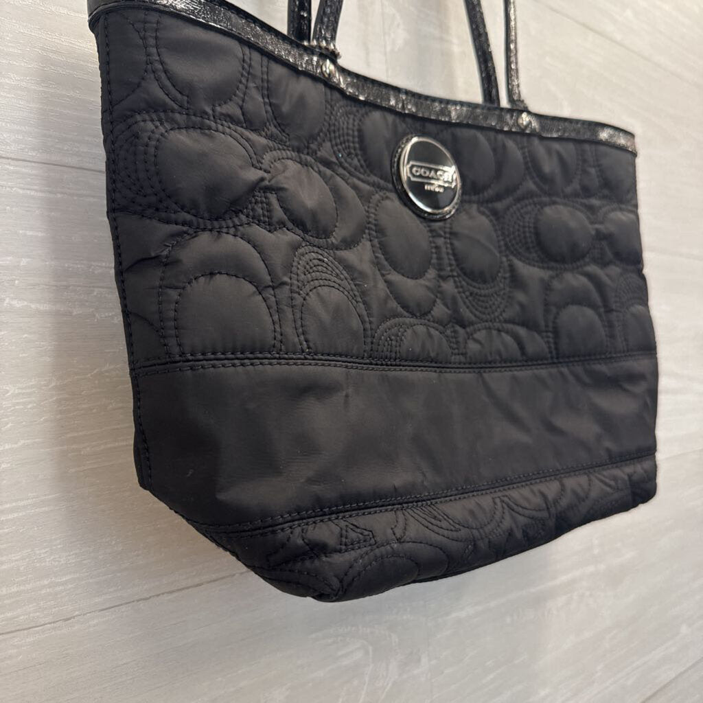 Coach Black Quilted Nylon Tote Purse