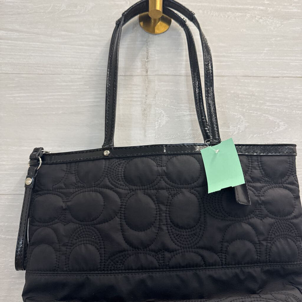 Coach Black Quilted Nylon Tote Purse