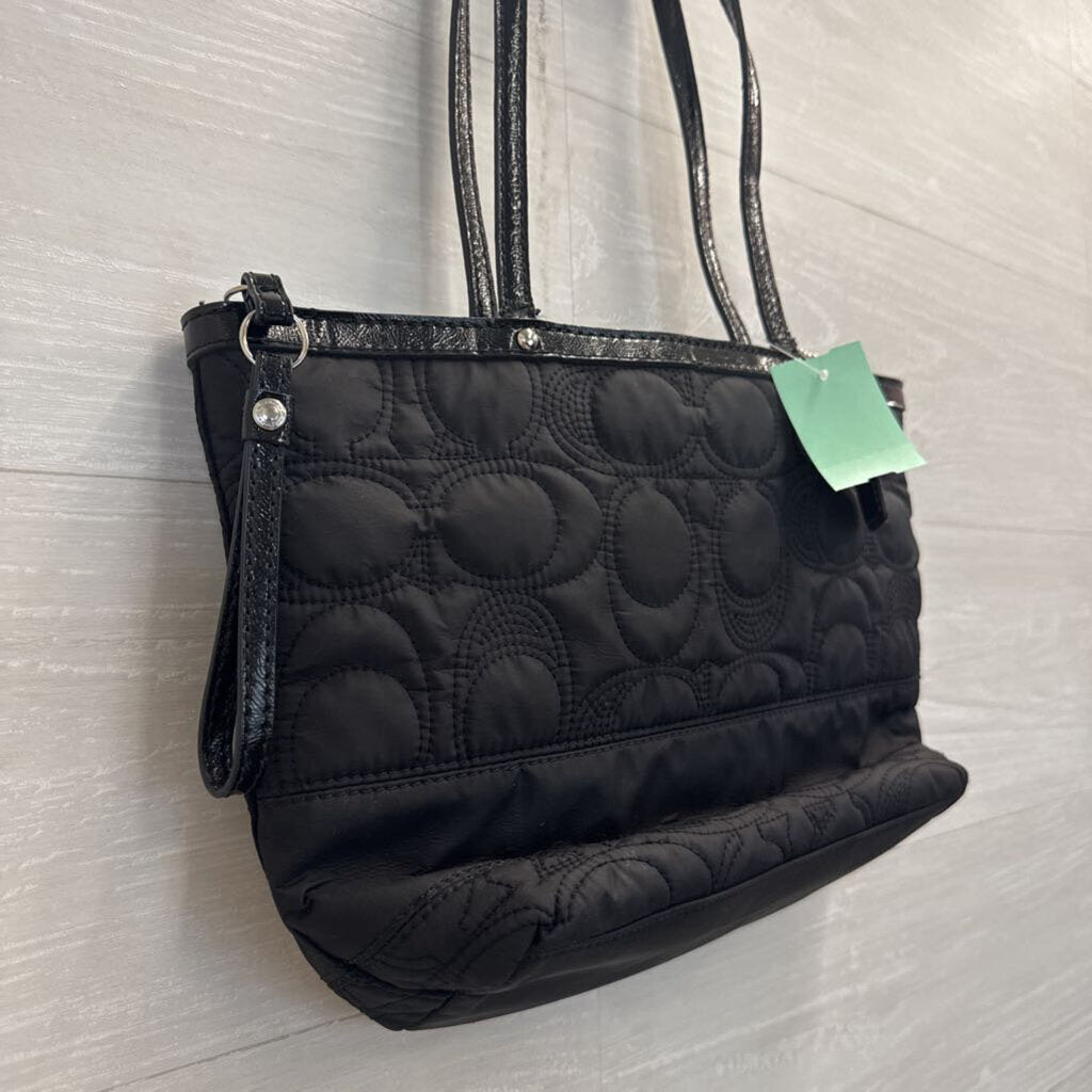 Coach Black Quilted Nylon Tote Purse