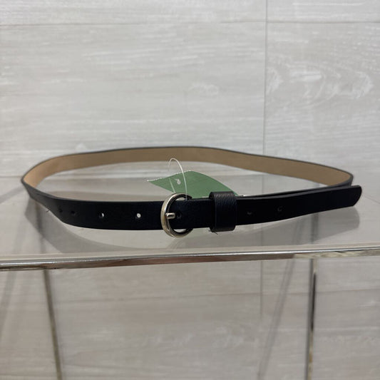 Thin Black Leather Belt Small