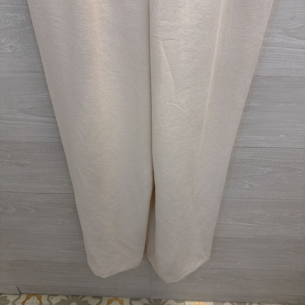 Ivory Strapless Wide Leg Jumpsuit Medium