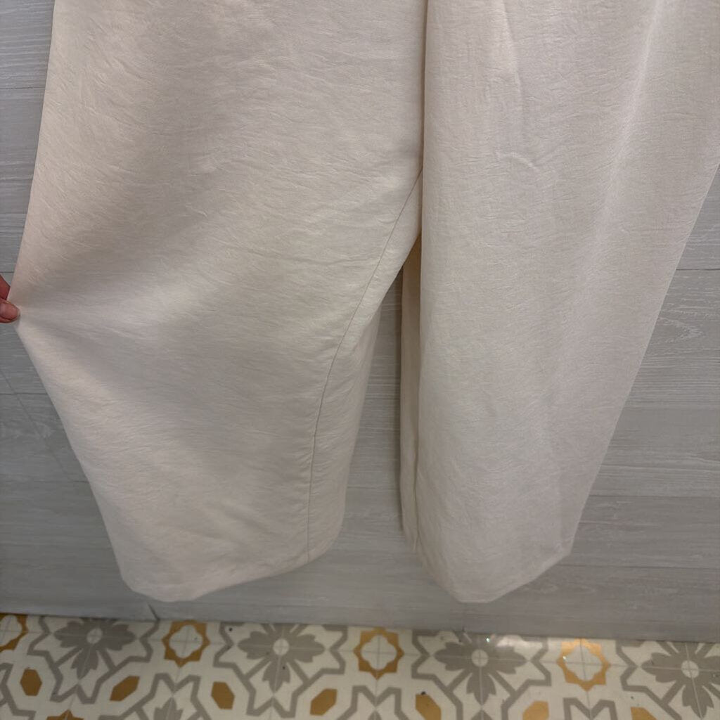 Ivory Strapless Wide Leg Jumpsuit Medium