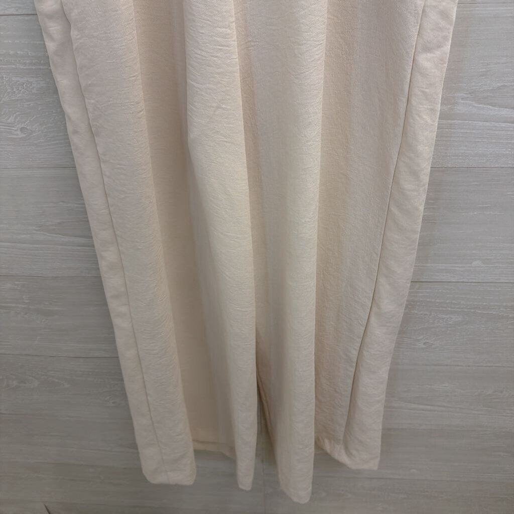 Ivory Strapless Wide Leg Jumpsuit Medium