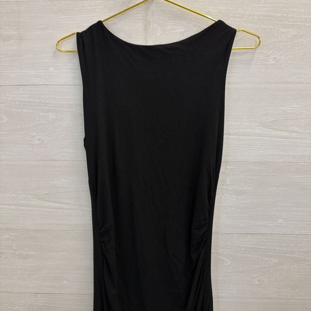 See You Monday Black Fitted Tank Maxi Dress Large