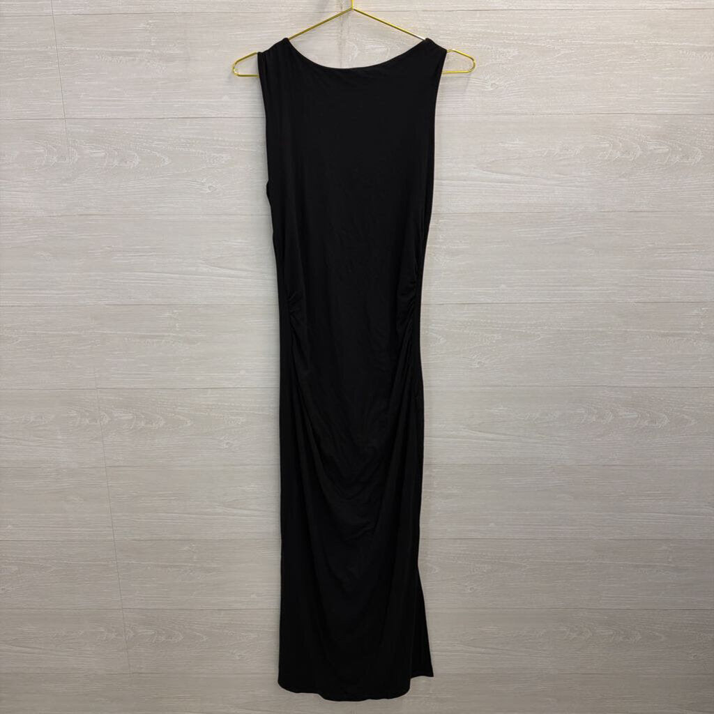 See You Monday Black Fitted Tank Maxi Dress Large