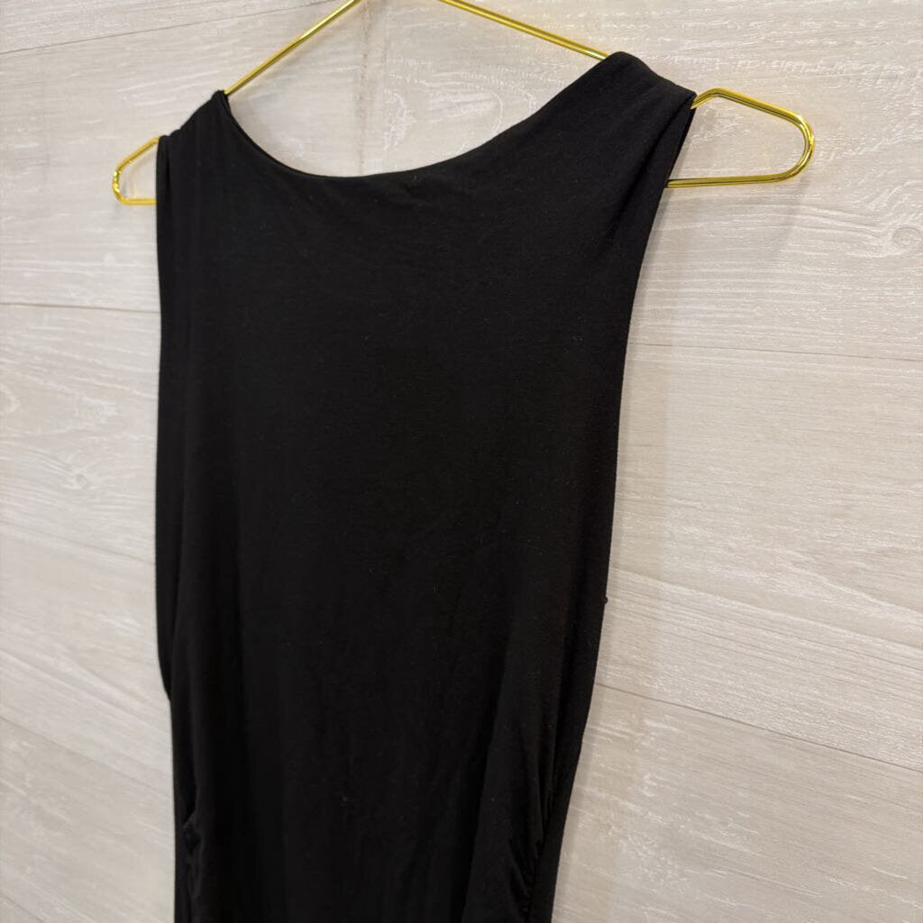 See You Monday Black Fitted Tank Maxi Dress Large