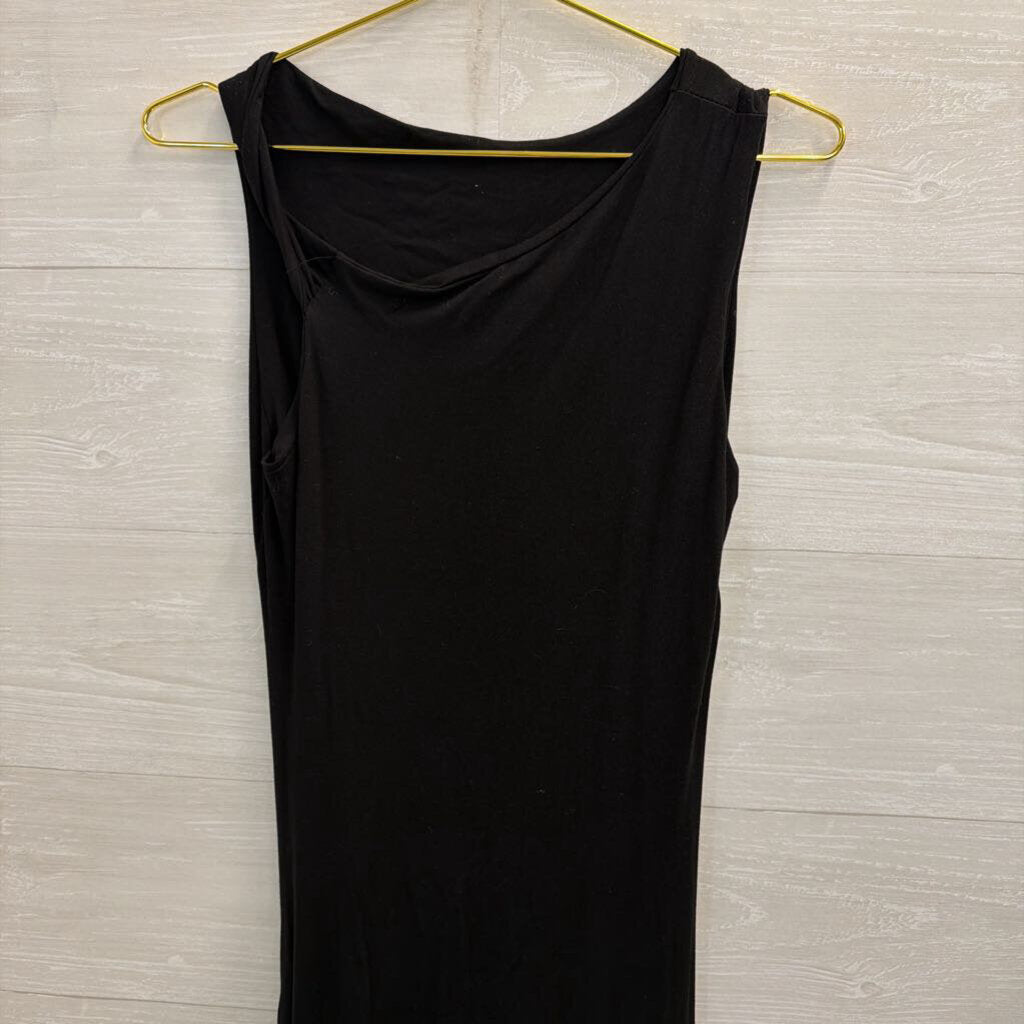 See You Monday Black Fitted Tank Maxi Dress Large
