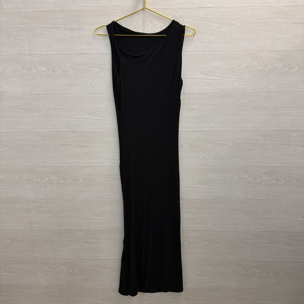 See You Monday Black Fitted Tank Maxi Dress Large