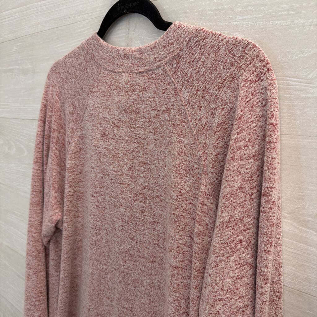 Cabi Heather Red Henley Long Sleeve Top Medium