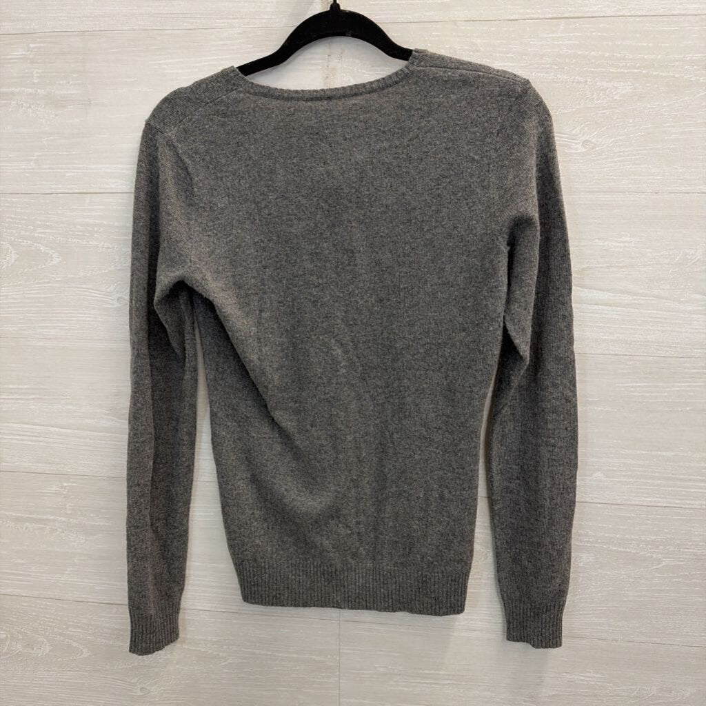 Ralph Lauren Sport Grey Knit V Neck Sweater Top Medium