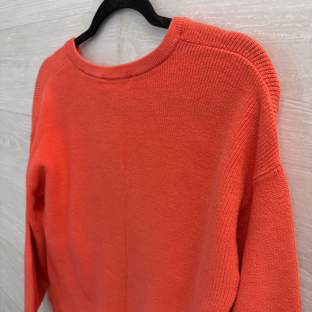 Loft Coral Knit Notched V Neck Sweater Top Small