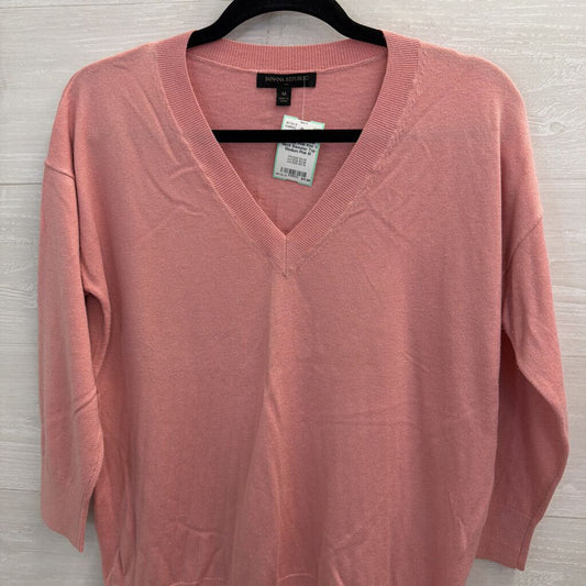 Banana Republic Pink Knit V Neck Sweater Top Medium