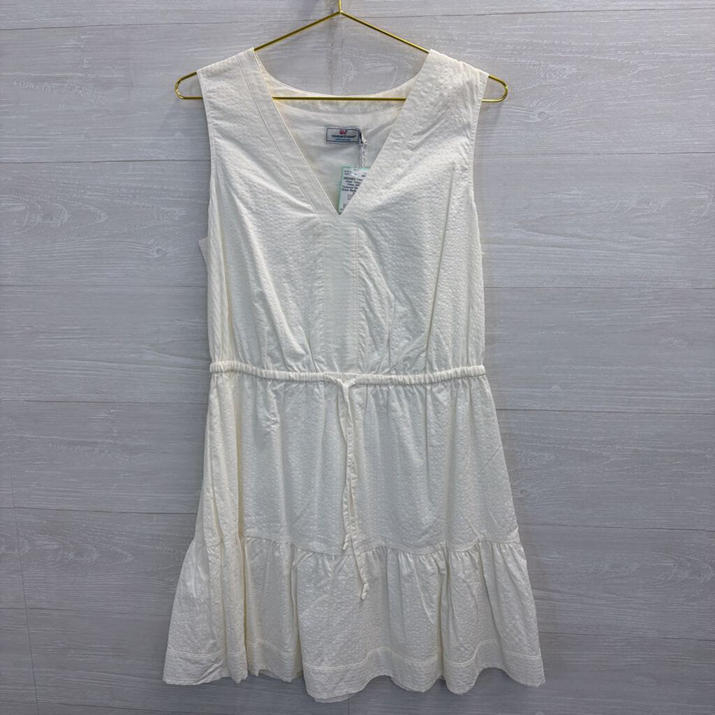 Vineyard Vines White Textured Sleeveless Dress Medium