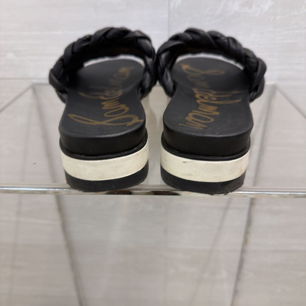 Sam Edelman Black Leather Ainslie Braided Slide Sandals 9