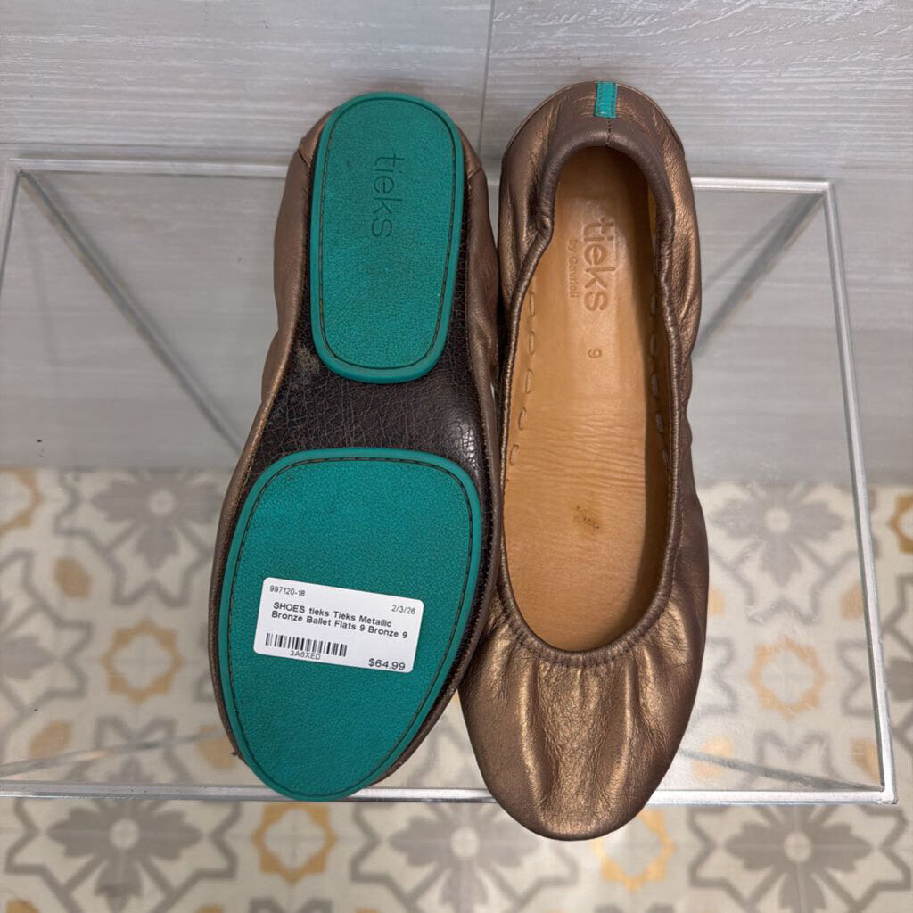 Tieks Metallic Bronze Ballet Flats 9