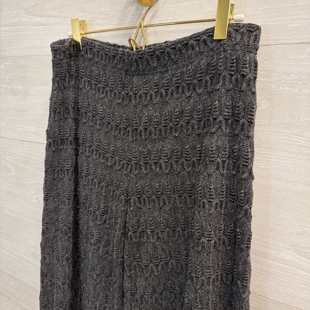 Free People Grey Lace Wide Leg Pull On Pants 4