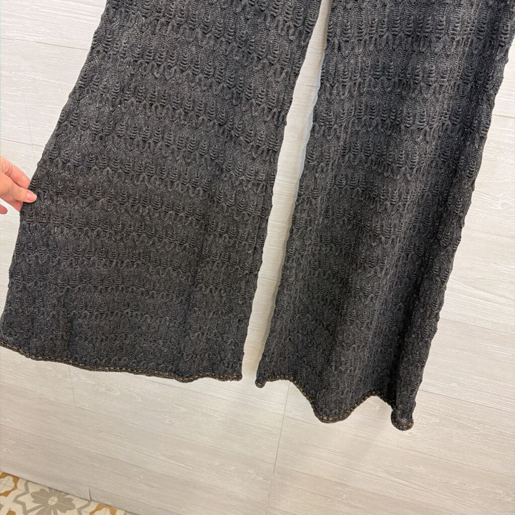 Free People Grey Lace Wide Leg Pull On Pants 4