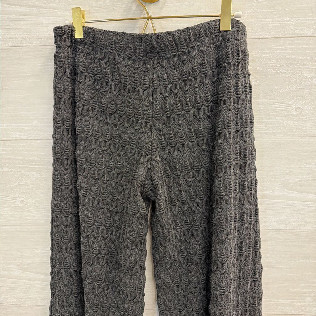 Free People Grey Lace Wide Leg Pull On Pants 4