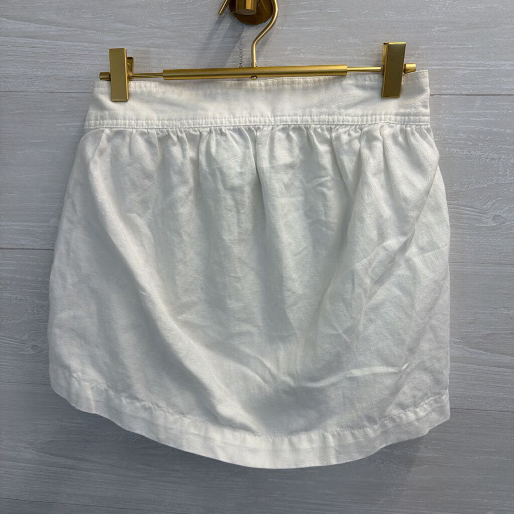 Madewell White Linen Blend Mini Skirt Small