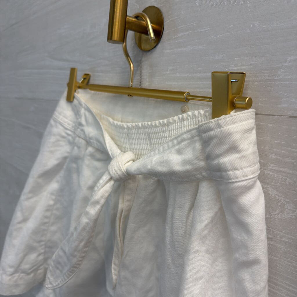 Madewell White Linen Blend Mini Skirt Small