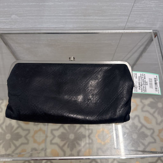 Hobo Black Leather Lauren Double Fram Clutch Wallet