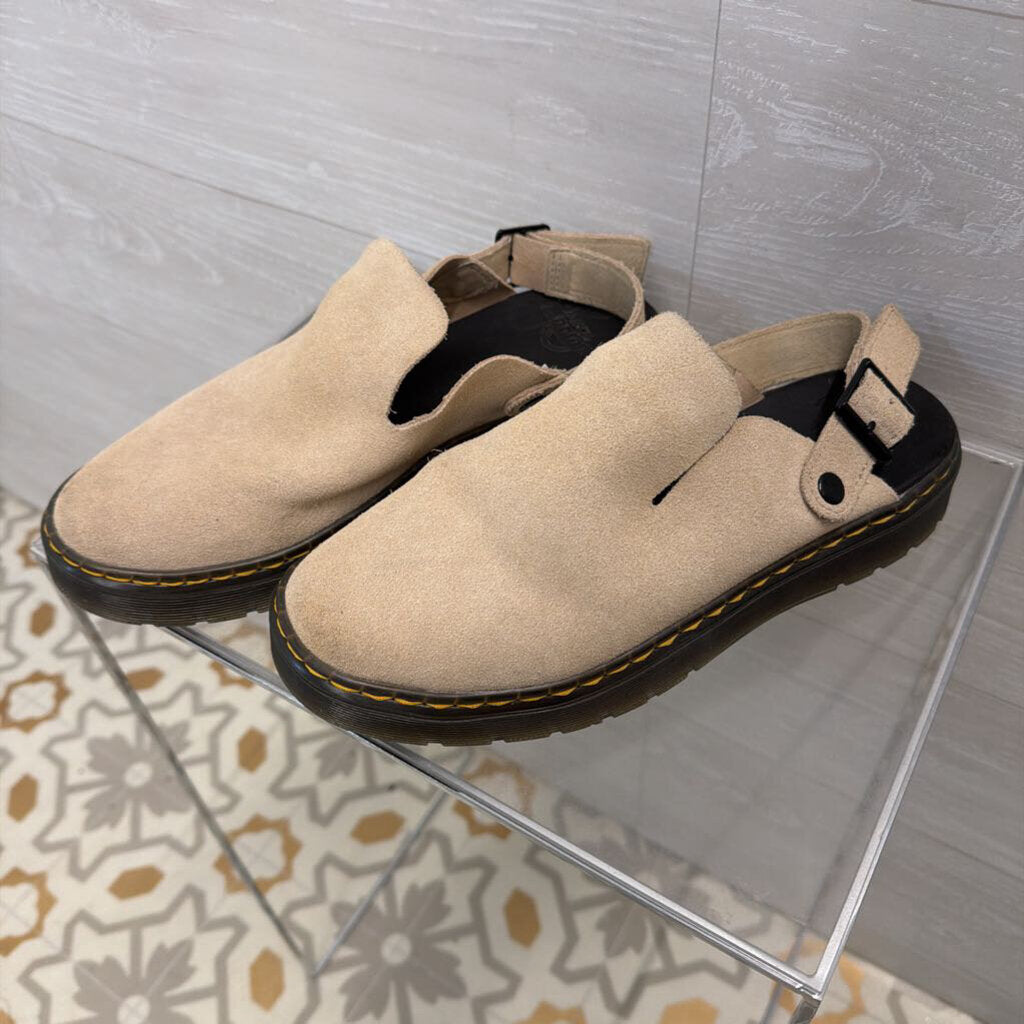 Dr. Martens Beige Suede Carlson Slingback Mules 9