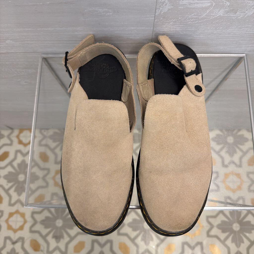 Dr. Martens Beige Suede Carlson Slingback Mules 9
