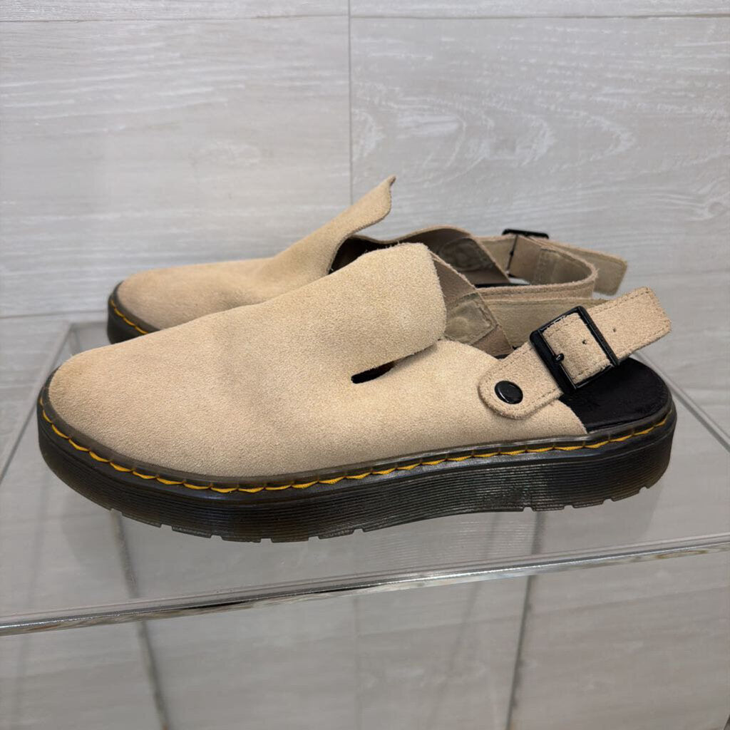 Dr. Martens Beige Suede Carlson Slingback Mules 9