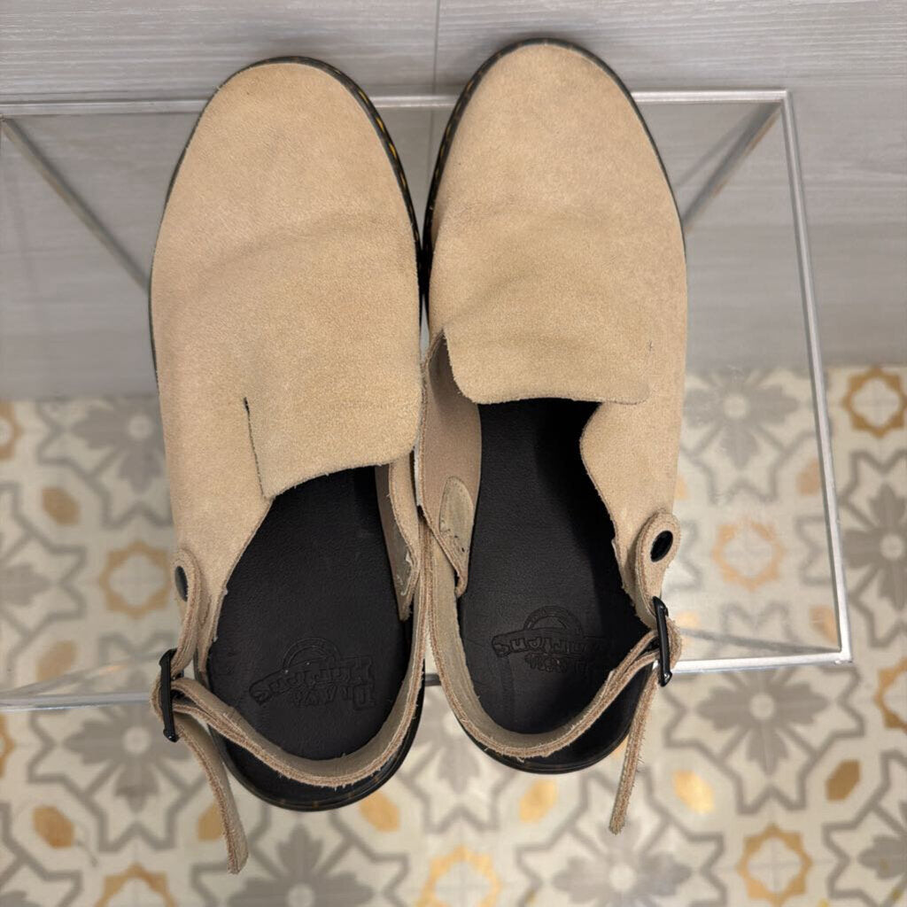 Dr. Martens Beige Suede Carlson Slingback Mules 9